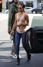 KARREUCHE TRAN Leaves Toast Restaurant in West Hollywood