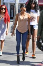 KARREUCHE TRAN Leaves Toast Restaurant in West Hollywood