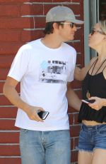 KATE HUDSON in Jeans Shorts Out and About in Los Angeles