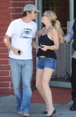 KATE HUDSON in Jeans Shorts Out and About in Los Angeles