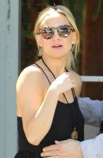 KATE HUDSON in Jeans Shorts Out and About in Los Angeles