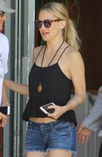 KATE HUDSON in Jeans Shorts Out and About in Los Angeles