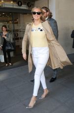 KATE UPTON Arrives at BBC Radio 1 in London