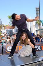 KATHERINE MCPHEE on the Set of Extra in Universal City