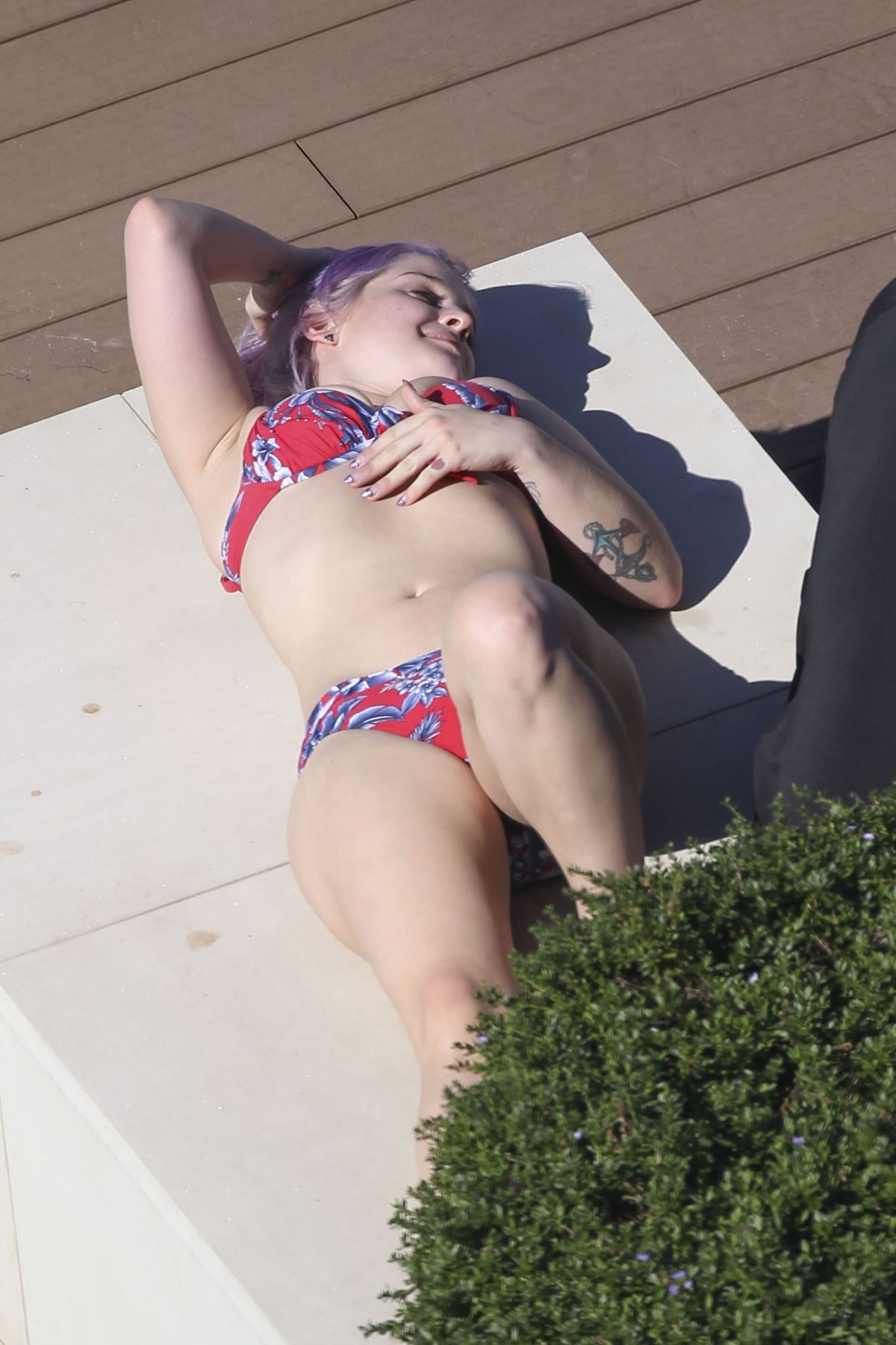 KELLY OSBOURNE in Bikini at a Pool in Sydney.