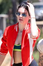 KEMDALL JENNER in Leggings amd Tank Top Out Hiking in Malibu