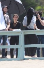 KENDALL and KYLIE JENNER on the Set of a Photoshoot in Malibu