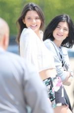 KENDALL and KYLIE JENNER on the Set of a Photoshoot in Malibu