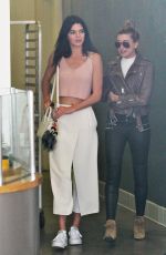 KENDALL JENNER and HAILEY BALDWIN at a Pancake House in West Hollywood 04/23/2015