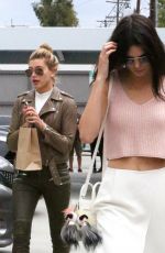 KENDALL JENNER and HAILEY BALDWIN at a Pancake House in West Hollywood 04/23/2015