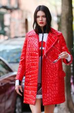 KENDALL JENNER on the Set of a Photoshoot in New York