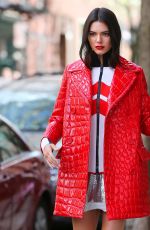 KENDALL JENNER on the Set of a Photoshoot in New York