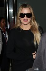 KHLOE KARDASHIAN in Jeans at LAX Airport in Los Angeles