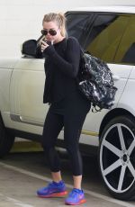 KHLOE KARDASHIAN in Tights at a Gym in Beverly Hills