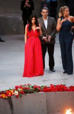 KIM and KHLOE KARDASHIAN at Armenian Genocide Memorial at Tsitsernakaberd in Yerevan