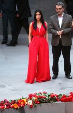 KIM and KHLOE KARDASHIAN at Armenian Genocide Memorial at Tsitsernakaberd in Yerevan