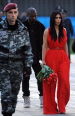 KIM and KHLOE KARDASHIAN at Armenian Genocide Memorial at Tsitsernakaberd in Yerevan