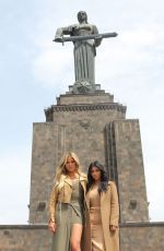 KIM and KHLOE KARDASHIAN at The Cascade in Yerevan