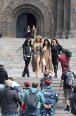 KIM and KHLOE KARDASHIAN at The Cascade in Yerevan