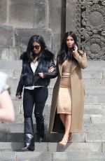 KIM and KHLOE KARDASHIAN at The Cascade in Yerevan