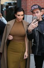 KIM KARDASHIAN Leaves Her Apartment in New York 04/22/2015