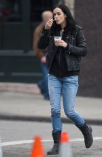 KRYSTER RITTER on the Set of A.K.A. Jessica Jones in New York