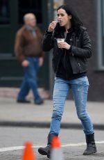 KRYSTER RITTER on the Set of A.K.A. Jessica Jones in New York