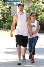 LEA MICHELE and Matthew Paetz Out Hiking in Beverly Hills 04/18/2015