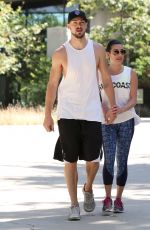 LEA MICHELE and Matthew Paetz Out Hiking in Beverly Hills 04/18/2015