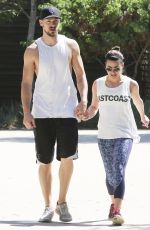 LEA MICHELE and Matthew Paetz Out Hiking in Beverly Hills 04/18/2015