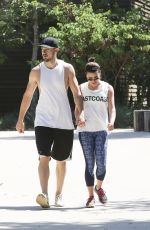 LEA MICHELE and Matthew Paetz Out Hiking in Beverly Hills 04/18/2015