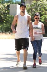 LEA MICHELE and Matthew Paetz Out Hiking in Beverly Hills 04/18/2015