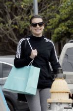 LEA MICHELE Heading to s Spa in Los Angeles