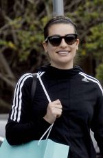 LEA MICHELE Heading to s Spa in Los Angeles