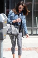 LEA MICHELE Leaves a Nail Salon in Los Angeles