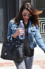 LEA MICHELE Leaves a Nail Salon in Los Angeles