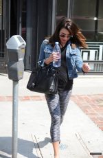 LEA MICHELE Leaves a Nail Salon in Los Angeles