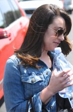 LEA MICHELE Leaves a Nail Salon in Los Angeles