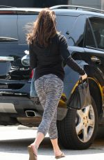 LEA MICHELE Leaves a Nail Salon in Los Angeles