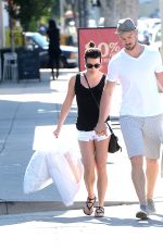 LEA MICHELLE in Shorts Out Shopping in Los Angeles 04/28/2015