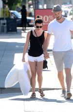 LEA MICHELLE in Shorts Out Shopping in Los Angeles 04/28/2015