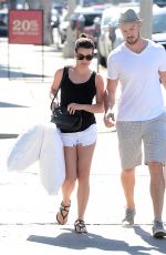 LEA MICHELLE in Shorts Out Shopping in Los Angeles 04/28/2015