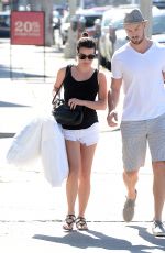 LEA MICHELLE in Shorts Out Shopping in Los Angeles 04/28/2015