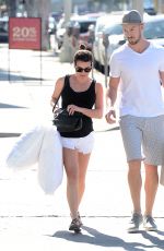 LEA MICHELLE in Shorts Out Shopping in Los Angeles 04/28/2015