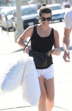 LEA MICHELLE in Shorts Out Shopping in Los Angeles 04/28/2015