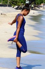 LEOGH-ANNE PINNOCK Jogging on the Beach in Jamaica