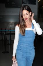 LILY ALDRIDGE Arrives at Los Angeles International Airport