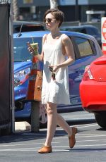 LILY COLLINS Arrives at Juice Bar in West Hollywood 04/18/2015