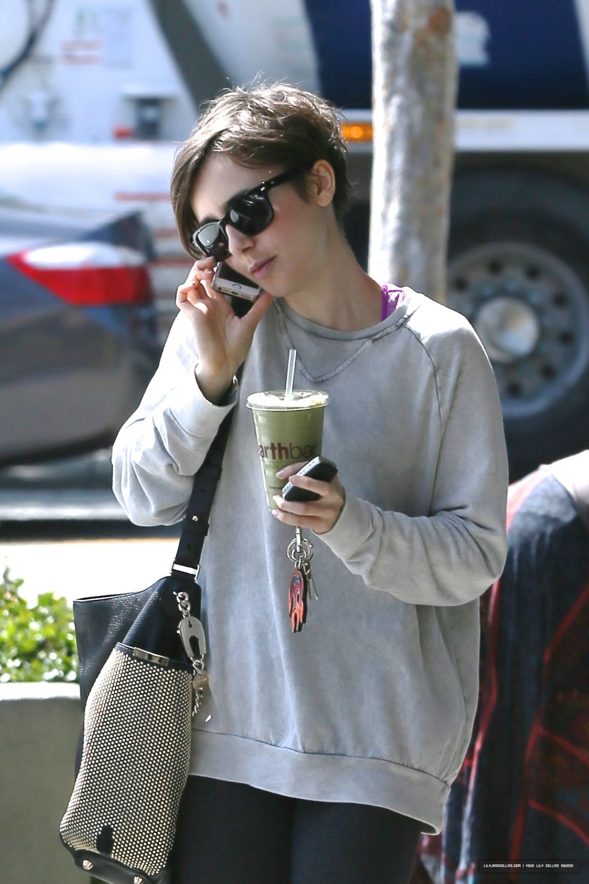 LILY COLLINS at Earth Bar in West Hollywood LILY COLLINS at Earth Bar in West Hollywood
