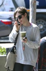 LILY COLLINS at Earth Bar in West Hollywood